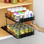 SpaceAid Pull Out Spice Rack Organizer for Cabinet, Heavy Duty Slide Out Seasoning Kitchen Organizer, Cabinet Organizer, with Labels, 8.5" W x10.75 D x8.5 H, 1 Drawer 2-Tier - style: 8.5" W, 2-Tier