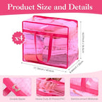 4 Pcs PVC Transparent Zippered Storage Bags Closet Organizers and Plastic Duffel Bags with Reinforced Handle for Bedding Clothing Comforters Pillows(Rose Red)