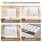 Dayacoco Pull Out Cabinet Organizer, Expandable Width (11.4"-19.4") and Depth (16.7"-21") With 3 Rails, Heavy Duty Slide out Drawers for Kitchen Base Cabinet Organization, No Drill, White