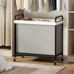 WOWLIVE Laundry Hamper 3 Section, 120L Rolling Laundry Basket with wheels and Removable Liner Bag, Laundry Sorter with Metal Handle, Large Clothes Hamper for Laundry Room, Bathroom and Dorm, Beige - size: 3-Section