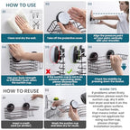 TAILI Shower Caddy Suction Cup with Hooks & Soap Holder, Heavy Duty Bathroom Shower Organizer, No Drilling Shelves for Inside Bathroom, Brown Metal Storage Holder - style: 1× Brown