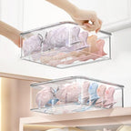 DILIBRA Socks Underwear Drawer Organizer for Closet, 16 Compartment Removable Divided Plastic Clear Sock Storage Box with Lid, Underwear Storage Tie Organizer Box for Bra Socks Ties Scarf Tea Bag