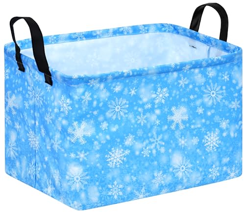 MAIZMZ Girls Storage Basket Kids Gift Storage Bins Foldable Closet Organizer Cube Baby Nursery Hamper Waterproof Clothes Toy Bin Book Shelf Party Decor - color: snowflake