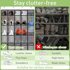 Meolsaek Over the Door Shoe Organizer with 40 Breathable Mesh Pockets, Hanging Shoe Organizer for Door with 4 Metal Hooks, Shoe Organizer for Closet, Bedroom, Bathroom, Pantry, 76.4" x 27.5" x 5"