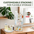 2 Tier Lazy Susan Turntable Organizer for Cabinet, 9.25'' Rotating Spice Rack Organization for Kitchen, Pantry, Bathroom, Vanity, Countertop, Medicine Storage, Seasoning Spice Organizer, 1 Pack - size: 1 PACK Clear