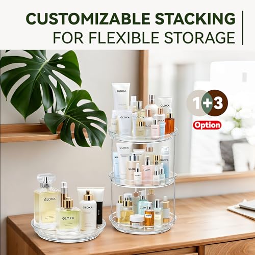 2 Tier Lazy Susan Turntable Organizer 9.25'' Rotating Spice Rack Organization, 1 Pack - size: 1 PACK Transparent
