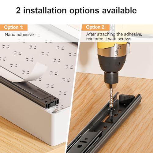 Delamu 3 Pack Pull Out Cabinet Organizer, 15.7"Deep Pull Out Drawers for Cabinets, Slide Out Drawers for Kitchen Cabinets, Bathroom Cabinet Organizer, Pantry (White) - color: White