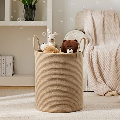 Woven Rope Laundry Hamper Basket by YOUDENOVA, 72L Tall Luandry Basket, Baby Nursery Hamper for Blanket Storage in Bedroom-Large-Jute - color: Jute Brown, size: Large(72L )