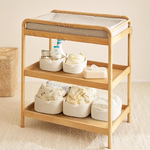 Storage Basket Set – 7-Piece Baskets for Organizing Home, Shelves, Nursery, Bathroom, Dog Toys, Small to Large Decorative Baskets – Off White - color: Off White, size: Pack of 7