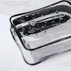 6 Packs Clear Cosmetics Bags for Women Men Waterproof Toiletry Bags PVC Makeup Bags Organizer Case with Zipper for Travel Bathroom (6 Black&White) - color: 6 Black&White