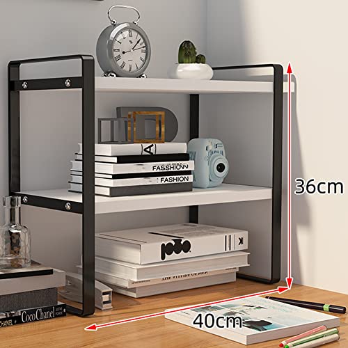 SIDIANBAN Desktop Organizer Shelf Office Storage Rack Computer Desk Bookshelf Adjustable Display Shelf for Office Supplies (Black) - color: Black Rack & Black Board