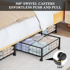 Hleelomi Under Bed Storage with Wheels, 360° Rotating, No-Assembly Underbed Storage Containers, 1 PACK - size: 1 Pack without Cover
