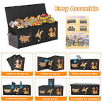 Extra Large Toy Box Chest, Collapsible Sturdy Toy Storage Organizer Boxes Bins Baskets Dinosaur Kids Toy Chest Bin with Lids for Boys Girls Living Room Playroom Bedroom Nursery 41"x14"x16" Black - color: Black－3
