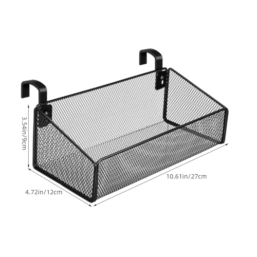 PartyKindom Hanging Bed Organizer, Metal Wire Bedside Caddy with Removable Hooks, 2-Tier Bunk Bed Storage Basket Shelf for Phone, Books & Dorm Room Essentials, Nightstand Alternative (Black) - color: Black