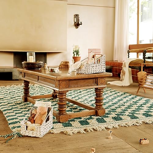 GRANNY SAYS Wicker Basket with Handles, Trapezoid Decorative Woven Baskets, Waterproof Wicker Storage Baskets for Shelves, Basket for Organizing, Butter Milk, 2-Pack - color: Butter Milk, size: 2x 10¼"D x 7½"W x 7¼"H