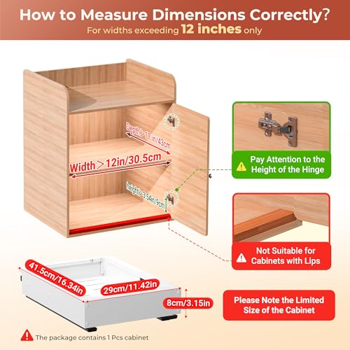 1 Pack Pull Out Cabinet Organizer, Slide Out Drawer Expandable Width (12"-19") and Depth (17"-23") With 3 Slides, Fixed with Adhesive Film and Nail for Cabinets in Kitchen, Pantry or Bathroom - color: #1 White 1 Pack, size: (12''-19'')W X (17''-23")D X 3.