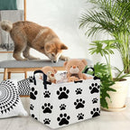 Rectangular Dog Basket,Nursery Hamper,Collapsible canvas kids toy storage box,Kids room storage basket,Gift Basket(Dogs) - color: Dogs
