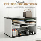 12x18 Construction Paper Organizer, 6-Tier Wooden Flat File for 11x17 & A3 Sheets | Large Durable wood composite organizer Paper Storage for Classroom, Office & Art Room | Black & White| - size: 6 tiers Black & White 20.25"W x 12.25"H x 13.25"D