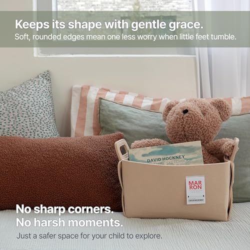 Collapsible Felt OLIVE Storage Bin Medium 11"x7.1"x7.1" – Foldable Basket with Handles for Closet, Storage, Laundry Room Organization, Decorative Storage Bins for Shelves, Cube Storage - color: OLIVE, size: MEDIUM