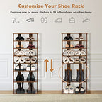 COSTWAY 7 Tiers Shoe Rack, Double Rows Vertical Tall Narrow Patented Shoe Organizer, Free Standing Shoe Rack for Small Space, Entryway, Closet, Living Room, Bedroom (Rustic Brown) - color: Rustic Brown