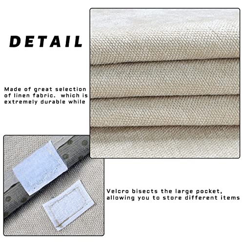 NB Sofa Armrest Organize Remote Holder Bedside Caddy Organizer with 5 Pockets，Non-Slip Couch Remote Control Holder Couch Armchair Caddy Accessories (Beige, 35"X12.4") - color: Beige, size: 35"x12.4"