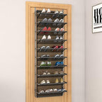 10 Tier Shoe Rack Over The Door Shoe Organizer Hanging Shoe Storage The Door Shoe Rack for Closet Pantry Wall Floating Shelves (10 Tier, Silver Grey)