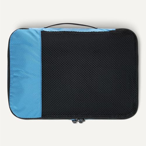 Amazon Essentials 4-Piece Packing Cubes Travel Accessories Set, Luggage Organizer with Double Zipper, Mesh Top, Space-Saving, Medium, Sky Blue (Previously Amazon Basics) - color: Sky Blue, size: 4 x Medium