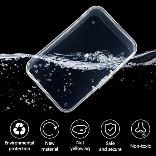 SATINIOR 100 Pcs Clear Plastic Beads Storage Containers Box Small Clear Boxes with Hinged Lid Plastic Case Mini Square Arts Crafts Storage Organizers for Small Items(3.27 x 2.13 x 1.02 Inch) - size: 3.27 x 2.13 x 1.02 Inch
