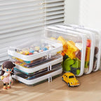 MACOPRO 2PCS Clear Hard Shell Zipper Case,Portable Cosmetic Bag with Zipper, Diaper Bag Organizing Pouches, Kid's Toy Storage Organizer Bins,Hard Plastic Case, Christmas Storage Bins - size: 2Pcs-Medium