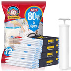 BoxLegend Vacuum Storage Bags with Large Hand Pump 12 Combo (3 Jumbo,3 Large, 3 Medium, 3 Small) Thickened Vacuum Seal Bags for Clothing Coat Bedding Quilt Blanket Pillow Comforters - size: 12 Combo