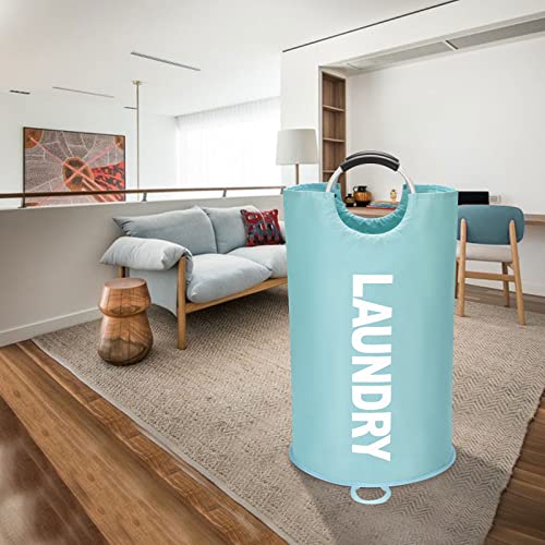 Maxsilan 125L X-Large Laundry Basket, Freestanding Tall Clothes Hamper, Collapsible Laundry Bag, Light Blue - color: Light Blue, size: 125L