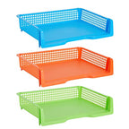 Bright Creations Teacher Supplies Letter Tray Organizer - 6-Pack Rainbow, 9 x 13 x 3 in - Stackable Paper Trays for Classroom & Teacher Desk Organizer