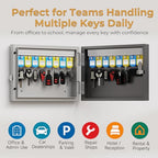 16 Key Lock Box Wall Mount, Smart Key Cabinet, use One Time Password,Fixed Code, Bluetooth, Wi-Fi Remote, Key Unlock, Security Lockbox Organizer for Valets, Hotel, Car, Office Key Management & Storage - size: 16 Key (Smart)