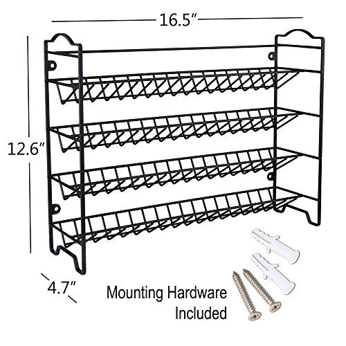 SWOMMOLY Spice Rack Organizer with 36 Empty Square Spice Jars, 396 Spice Labels with Chalk Marker and Funnel Complete Set, for Countertop, Cabinet or Wall Mount, Black - color: Black