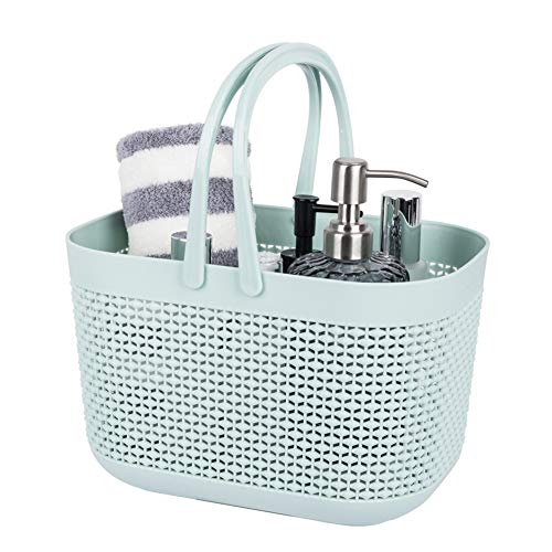 UUJOLY Plastic Organizer Storage Baskets with Handles, Shower Caddy Bins Organizer for Bathroom and kitchen (Blue) - color: Green, size: 1 Pack