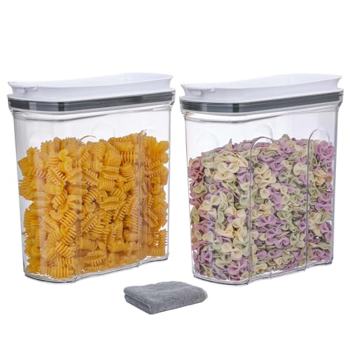 FreshKeeper Cereal Containers Storage Set, Airtight Food Storage Container with Lid 2.5L,2PCS BPA-FREE Plastic Pantry Organization Canisters for Rice Cereal Flour Sugar Dry Food in Kitchen… - color: 2PACK-2.5L