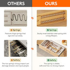 Lifewit 2.4" High 8 Pack Bamboo Drawer Dividers 33-42cm/13-16.5" Adjustable Wooden Drawer Organizer for Clothes/Utensils, Expandable Drawer Separator for Dresser/Kitchen/Bedroom/Office Organization - size: 2.4"H, 13-16.5"L