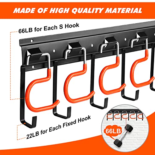 TVKB 51'' All Metal Garden Tool Organizer Adjustable Garage Tool Organizer Wall Mount Garage Organizers and Storage with Heavy Duty Hooks Tool Hangers for Garage Wall, Shed, Garden - size: 51inch(17"x3pack)