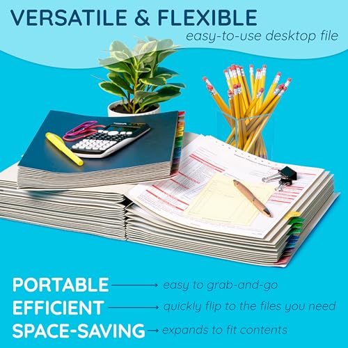 Blue Summit Expanding Monthly File Organizer, Letter Size 12 Month File Folder Organizer with Dividers, Paper Sorter for Desk and Documents - size: Letter