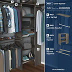 ClosetMaid SuiteSymphony Wood Top Closet Shelf, 48-Inch Wide, Graphite Grey - color: Graphite Grey