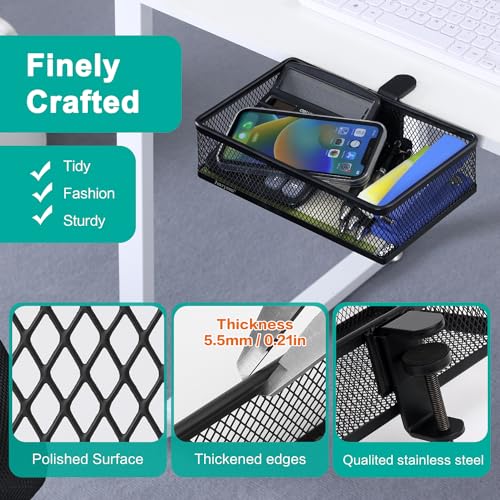 Clip-on Drawer organizers, desk organizer,can be clipped around the table to store small items. (Black - Small), Bronze Gold - style: Black - Small