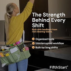 FifthStart Multiuse Cleaning Caddy with Waist, Shoulder Strap 9 Pockets, Mesh Base & Adjustable Compartments - Cleaning Caddy - Cleaning Supplies Organizer (Blue, Small) - color: Blue, size: Small