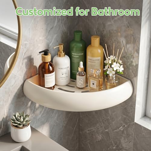 Shower Caddy Hanging, Never Rust Shower Organizer Hanging, Aluminum Shower Racks for Inside Shower with Hooks for Razor, Bathroom Organizers and Storage with Soap Holder, White
