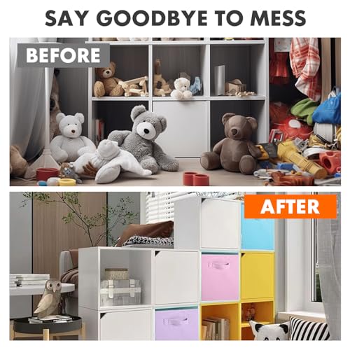 ShellKingdom Foldable Fabric Storage Cubes And Cloth Organizer Drawer For Closet And Toys, 6 Pack (6 Colors) - color: 6 Colors, size: 6