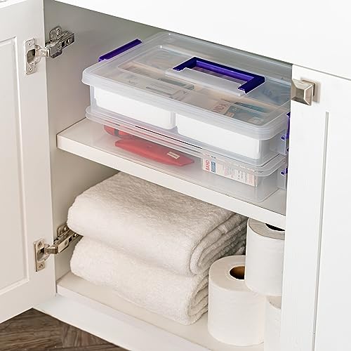 IRIS USA 9 Qt. Plastic Craft Storage Container Bins with Lids,Small Art & Office Supply Organizer Tote,Sensory Bins & Boxes for Home-& University,Latchable,Stackable,Portable,Clear,(Pack of 8) - size: 9 Qt. - 8 Pack, style: STACK & CARRY - 2 Layered