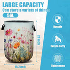 Colourful Blooming Wildflower Laundry Basket, Laundry Hamper Collapsible Oxford Cloth with Handle Clothes Toy Storage Bin for Bathroom Laundry Room Bedroom 15.7 X 20 Inch - color: Colourful Blooming Wildflower