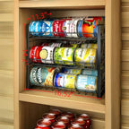 3 Tier Stackable Can Rack Organizer for Pantry, Adjustable Can Holder for Various Ounce of Canned Food Soup Goods Soda Drink, Rolling Tiered Can Dispenser for Kitchen Cupboard Cabinet, 2 Pack - size: 3-Tier 2-Pack
