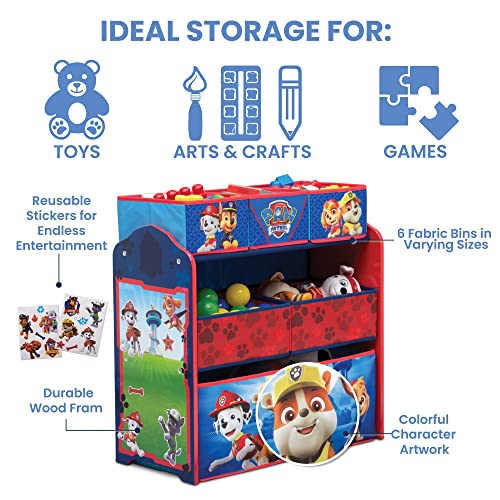 Delta Children Design & Store 6 Bin Toy Storage Organizer, Nick Jr. PAW Patrol - color: Paw Patrol Rescue Pups