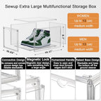 Clear Shoe Storage Boxes Stackable, Display Case With Magnetic Door, 4 Pack Acrylic, Plastic Shoe Boxes With Lids, Sneaker Storage - size: Front Door-4pcs