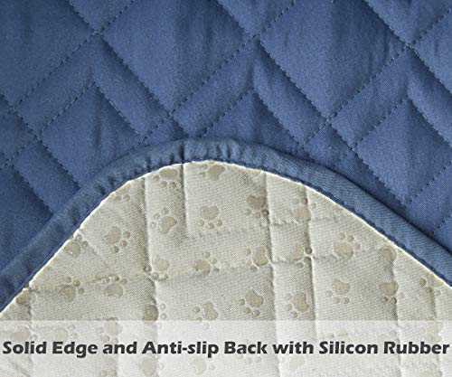 Ameritex Waterproof Nonslip Recliner Cover Stay in Place, Dog Chair Cover Furniture Protector, Ideal Recliner Slipcovers for Pets and Kids (Blue, 30'') - color: Blue, size: 30"